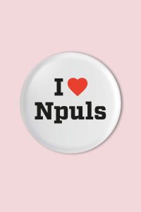 Ansichtkaart met button I love Npuls 
