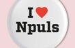 Uitsnede van roze kaart met button I Love Npuls