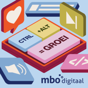 Afbeelding van podcast CTRL + ALT = GROEI, kleurrijke toetsenbotd-toetsen