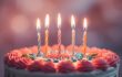 een door AI gegenereerd beeld met 5 brandende kaarsjes